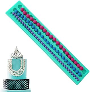 Chostky DIY Silicone String of Pearl Fondant Cake Sugar Cookies Paste Bead Dessert Lace Sneak Chocolate Mold Clay Silica Gel Mould Decorating Baking Tools