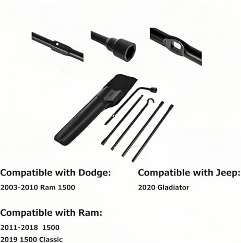 Image of This 10-piece repair tool set is designed to work seamlessly with the Spare Tire Jack Handle and Wheel Lug Wrench for Dodge Ram 1500 models from 2003 to 2018, as well as the 2019 Ram 1500 Classic