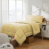 Sweet Home Collection Cama tamaño en una Bolsa para Estudiantes universitarios, niños y niñas, poliéster, Camello, Individual