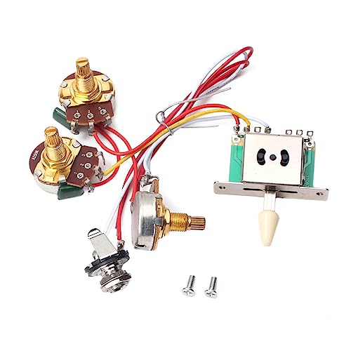 SWOOMEY 段トグルスイッチ付き配線済みエレキギターハーネスキット トーンポット ジャック 高耐久性 低ノイズ 簡単取り付け