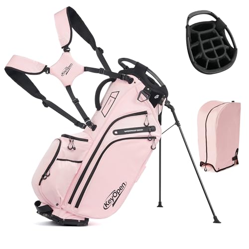 KeyOpen Lightweight Golf Stand Bag 14-Way Pink