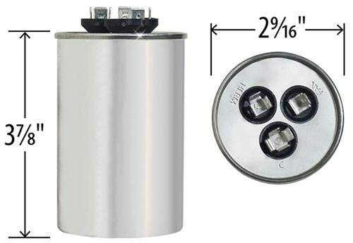 621636-55 + 5 uf MFD 370 Volt VAC - Intertherm Round Dual Run Capacitor Upgrade