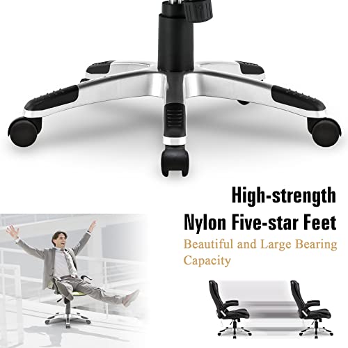 Paddie Ergonomic Executive Massage Office Chair, High-Back Pu Leather Desk Chair With Heated 6 Point Vibrating, Swivel Rocking Chair With Padded Armrest And Adjustable Height (Black) #TOP7
