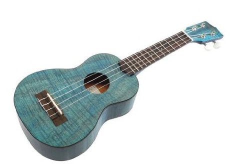 KALA exotique Ukulélé Soprano en acajou avec sac (Bleu) - Les Beatles, Paul McCartney, John Lennon, RIngo Starr, George Harrison KALA exotique Ukulélé Soprano en acajou avec sac (Bleu)