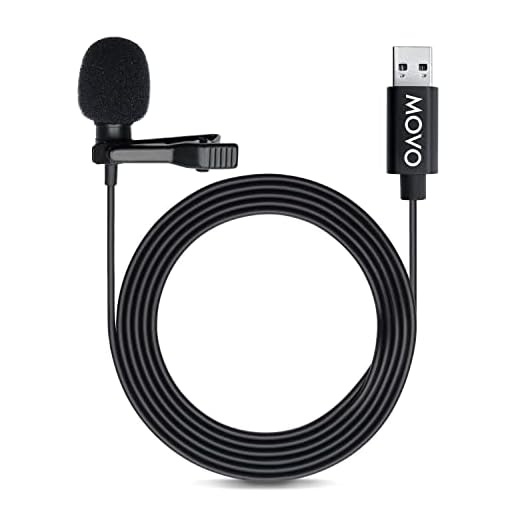 Movo M1 USB Lavalier Lapel Clip-on Omnidirectional Computer Microphone for Laptop, PC and Mac, Perfect Podcasting, Gaming, Streaming and Desktop Mic (20-Foot Cord)