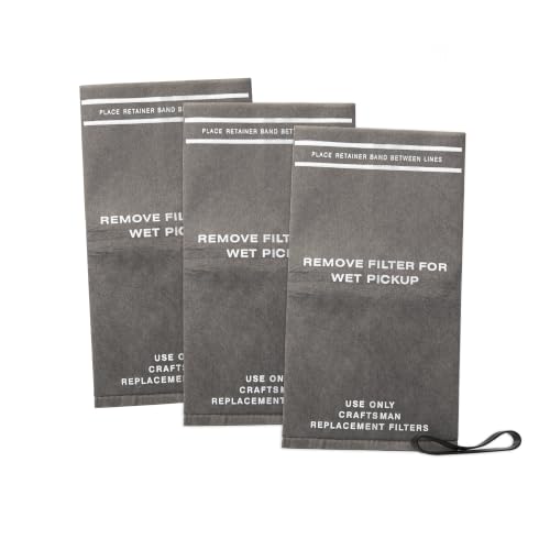 CRAFTSMAN CMXZVBE38737 Genuine 2.5 Gal. Wet Dry Vac Filter Bags with Band | For General Debris, Fits Most CRAFTSMAN 2 to 2.5 Gallon Shop Vacuums and Powerhead Bucket Vac, 3-Pack - image 1