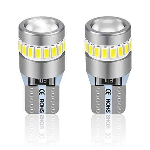 Briteye T10 LED Bombillas W5W 12V 6000K Blanco Para Coches Luces De Matrícula Posición Iluminación Interior (2pcs)
