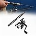 Aymzbd Mini Fishing Rod and Reel Combo Telescopic Fishing Rod Pocket Mini Pen Fishing Pole Fishing Reel for Outdoor Lake Travel, Black