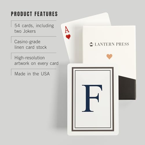 Baraja de Póker Lantern Press Monogram Gris y Azul miniatura 3
