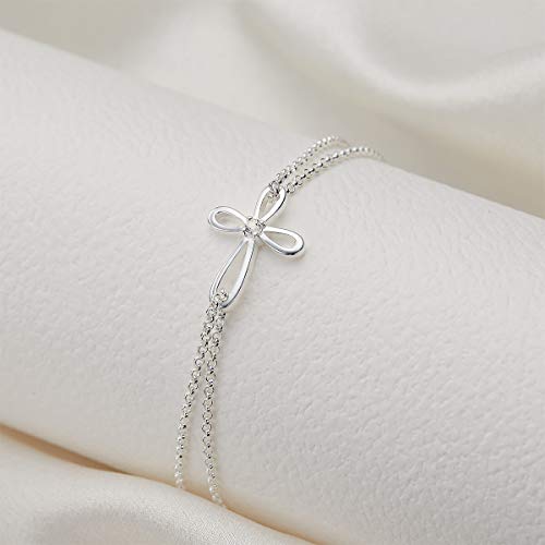 Cherish Diamond Cross Bracelet – 925 Sterling Silver Girls' Jewelry for First Communion, Baptism, Quinceañera, Flower Girl or Bridesmaid Gift2