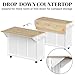 Rovibek Kitchen Island with Drawers 53 in Rolling Island Cart Mobile Solid Wood Portable Islands on Wheels with Storage Cabinet & Drawers, White