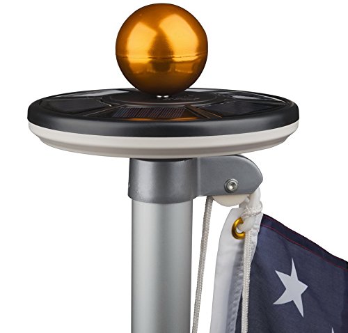 Sunnytech 2Nd Generation Solar Flag Pole 20Led Light, Brightest, Most Powerful And Stable, Longest Lasting & Most Flag Coverage, Led Downlight For Most 15 To 25 Ft In-Ground Flag Pole, Automatic,Black #TOP1
