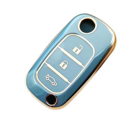 Étui clé Renault en TPU cyan pour Megane Clio Fluence