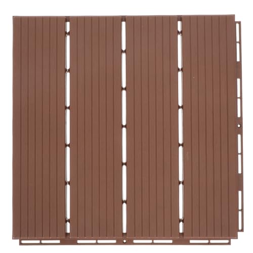 Mipcase Piso de Madera y Plástico Exterior Suelo de Balcón Antideslizante Resistente al Desgaste Tarima Composite Color Marrón Rojizo para Terraza y Jardín 1 Unidad
