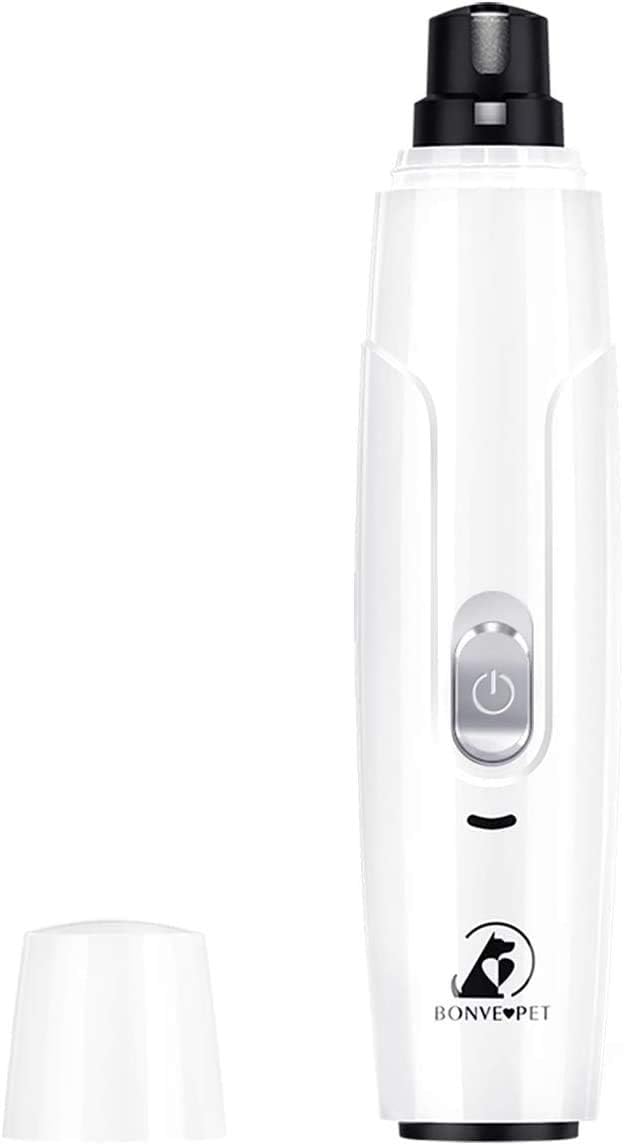 Bonve Pet Dog Nail Grinder, Professional 2-Speed Electric Cat Nail Clippers Low Noise Rechargeable Pet Nail Trimmer Painless Paws…