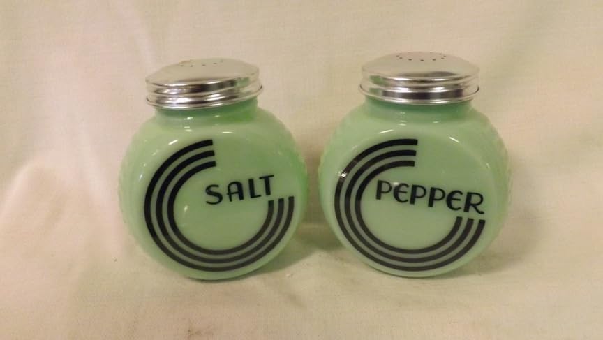 Miniatura 2 de Juego de salero y pimentero, en forma de neumático, jade con letras negras, importado