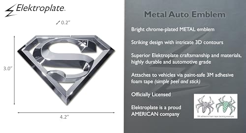 Emblema 3D cromado de Superman para coche fabricado en ABS resistente 3