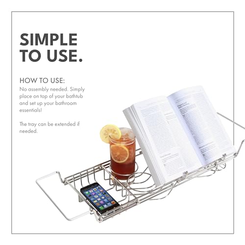 Toilettree Products TTP-SS-1 Stainless Steel Bath Caddy - Rust-Resistant Bathtub Shelf To Hold Books, Drinks, Phones, And Tablets - Luxury Bath Caddy Tray thumb #6