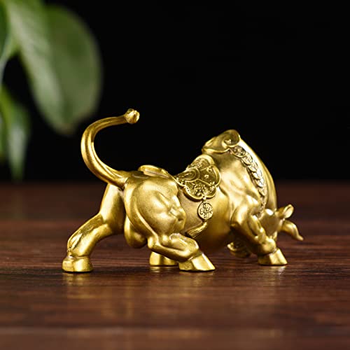 Estatua de Toro de Latón Feng Shui 2.4 in miniatura 6