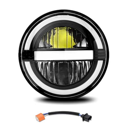Faro LED redondo de 7 pulgadas con luz diurna ámbar para moto 5