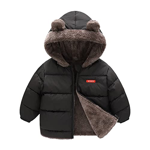 Toddler Boys Girls Winter Coat Ears Hooded With Pocket Jacket 2 𝐒ided Wear Thicken Kids Girls Jacket Clothes