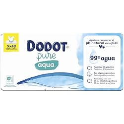 Toallitas Dodot Aqua Pure El Corte Ingles Dodot Toallitas Pure Aqua Para Bebé 9 Paquetes De 48 Unidades = 432 Toallitas, Ayuda a restaurar el pH natural de la piel, 99% agua