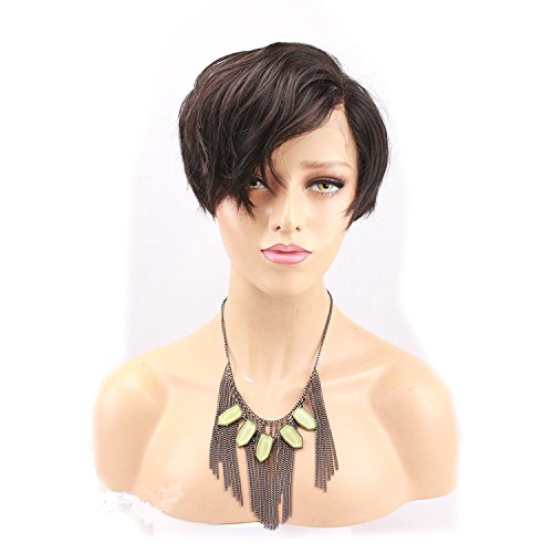 Eseewigs Short Bob Perücken Lace Front Echthaar Perücken Seitenteil Brasilianisches Remy Menschenhaar Glueless Lace Front Perücke mit Babyhaar für Frauen