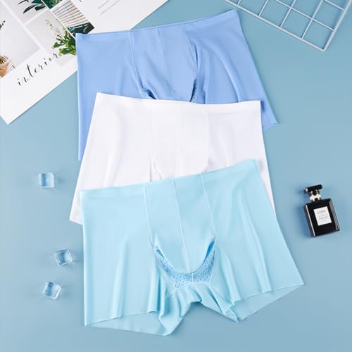 Men's Breathable Mesh Dual Pouch Smooth Underwear Tag-Free Boxer Briefs3