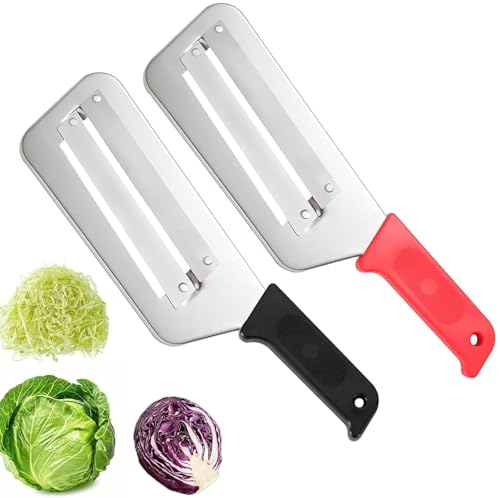 Cabbage Shredder for Coleslaw, 2-Piece Set, Stainless Steel, Upgraded Slicer for Lettuce, Fruit, and Vegetable