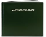 BookFactory Green Maintenance Log Book - 120 Pages, 9'' x 7'', Green Imitation Leather Cover, Section Sewn Hardbound (Made in USA)