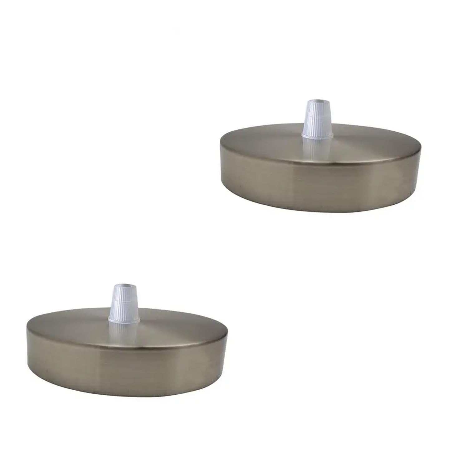LEDSone Ceiling Rose Pendant Cable Grip Flex Clamp Plate for Light Fitting 100mm Choose Hanging Lamp Multi Colour Full Set (Satin Nickel 2 Pack)