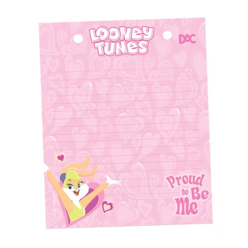 DAC - Mini Ficheiro Vertical com 2 Argolas e com 80 folhas (90g) Looney Tunes - Capa em PVC Cristal