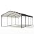 LAUSAINT HOME 12x20 FT Metal Carport Enhanced Base Heavy Duty Garage Carports, Outdoor Galvanized Car Shelter, Oversized Carport Canopy with Steel Roof and Frame, for Pickup, Boat and Tractor