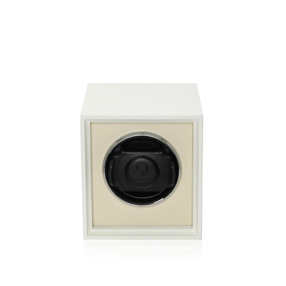 MODALO Twist automatyczny mechanizm do zegarka 1 / Watch Winder – cichy silnik, 900 TPD, lite drewno i skóra, powierzchnia odporna na zarysowania, dla mężczyzn i kobiet