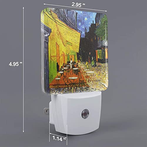 Image of Cafe Terrace LED Plug-in Night Lamp 2 Piece Set, Auto Sensor Emergency Night Scene Nightlights Set of 2 for Dawn Bedroom Kitchen /Dusk Bathroom /Night Stairs Hallway Toilet
