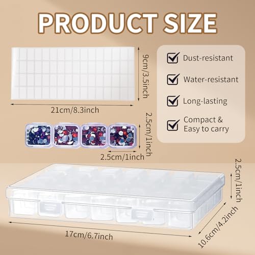 Image of 26 Pack 728 Slots Diamond Painting Storage Containers Bulk,Bead Organizer Box with 768 Labels Stickers for Art and Craft Supplies, Diamond Painting Accessories