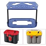 Battery Holder, Stainless Steel Battery Tray Hold Down for Optima 34/78 Battery Red Yellow Top (Blue)