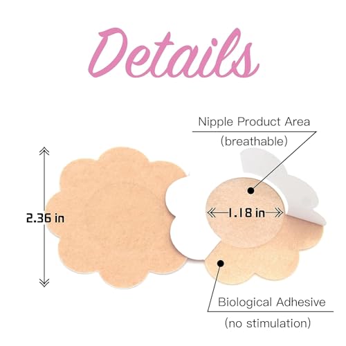 image for QueenVibes 40 Pieces Breast Covers Nipple Cover Pasties, Disposable Ni