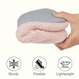 OFFCUP Women's Curly Fur Slippers,5.5-6 UK Women's Fuzzy Full Slippers,Memory Foam Warm Winter House Shoes,Comfortable, Light and Breathable, Non-Slip and Simple(Pink) - Image 5