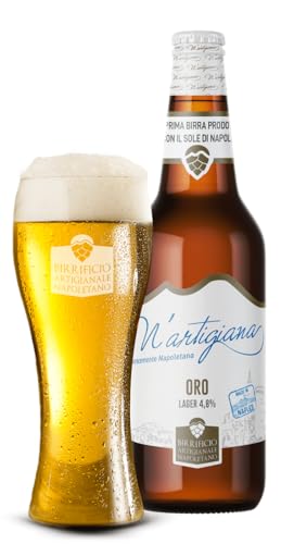 N’Artigiana - Birra Artigianale, 12 Bottiglie, LAGER - ORO, Alcol 4,8%, Da 66cl, Veracemente Napoletana