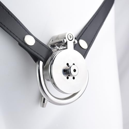 Taimei Curved Ring Flat Cage With Silicone Rod And Leather Belt, Stainless Steel Disguise Device For Men -Usha21  thumb #1