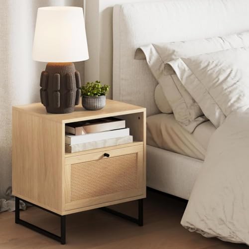 Catálogo de Buro Chocolate , listamos los 10 mejores. 42 RWDKDTX Buro, Buros para Recamara, Mesa de Noche con Cajones Madera, Mesita Noche de Ratán, Burós Minimalistas, Night Stand, Beige