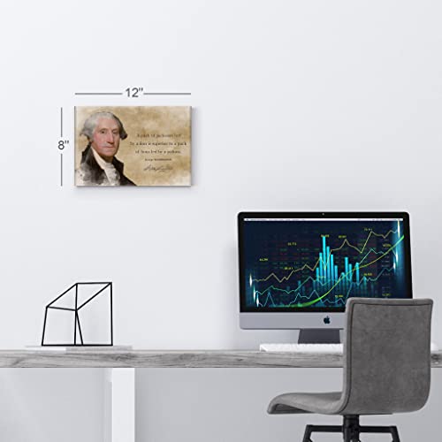 Smile Art Design 1St President Of The United States Of America George Washington Inspirational Quote Canvas Wall Art Print Political Icon Patriot Office Home Office Decor Ready To Hang thumb #4