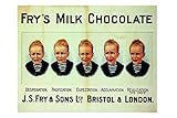 Look rétro Ecool Plaque Murale en métal Style rétro Shabby Chic avec Inscription en Anglais « Fry\'s Milk Chocolate 5 Boys » 200 mm x 150 mm