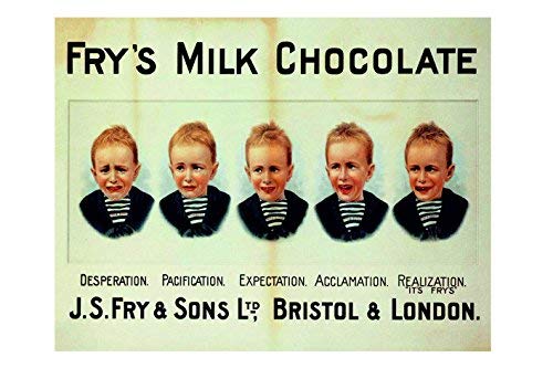Ecool Fry's milk chocolate 5 boys london retro shabby chic vintage style picture metal wall plaque sign (200mm x 150mm)