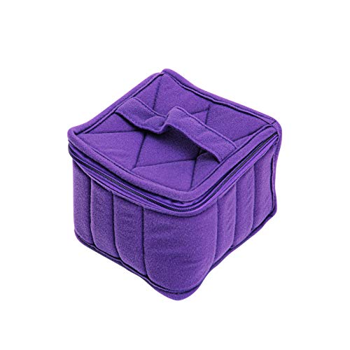 Weljoy Estojo de transporte de 13 frascos de óleo essencial para armazenamento de garrafas de 100 ml, 30 ml, bolsa de viagem com espaçamento ajustável para frascos de rolo e conta-gotas, batom, Roxa