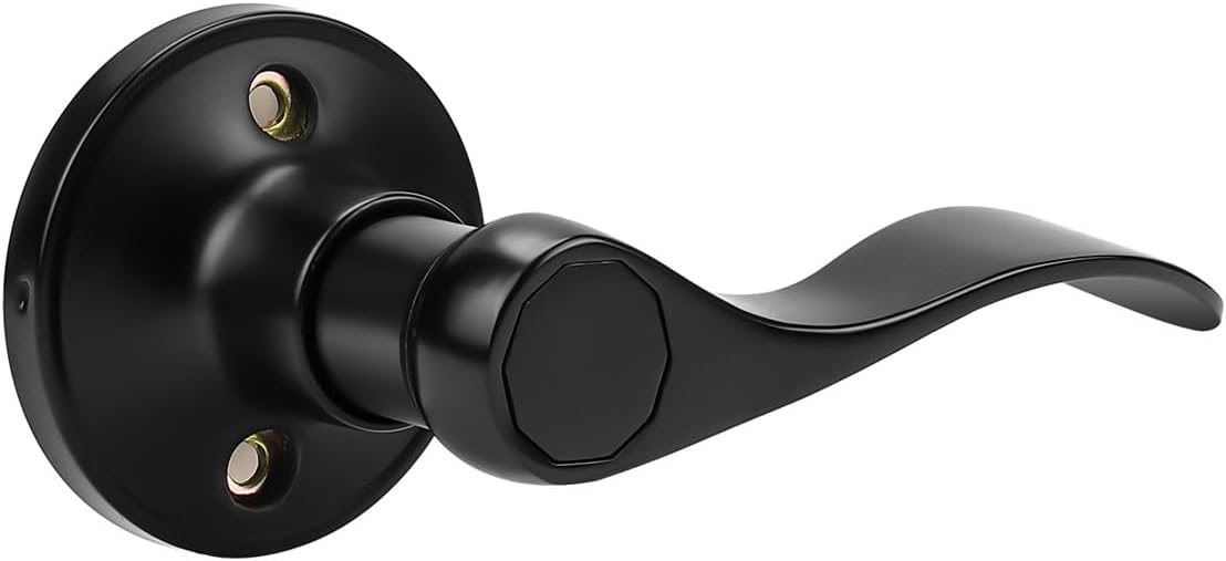 Probrico Dummy Door Handles, Oil Rubbed Bronze Interior Dummy Door Lever for Hallway Closet, No-Turning Right Handed Door Lever Wave Style, 4 Pack