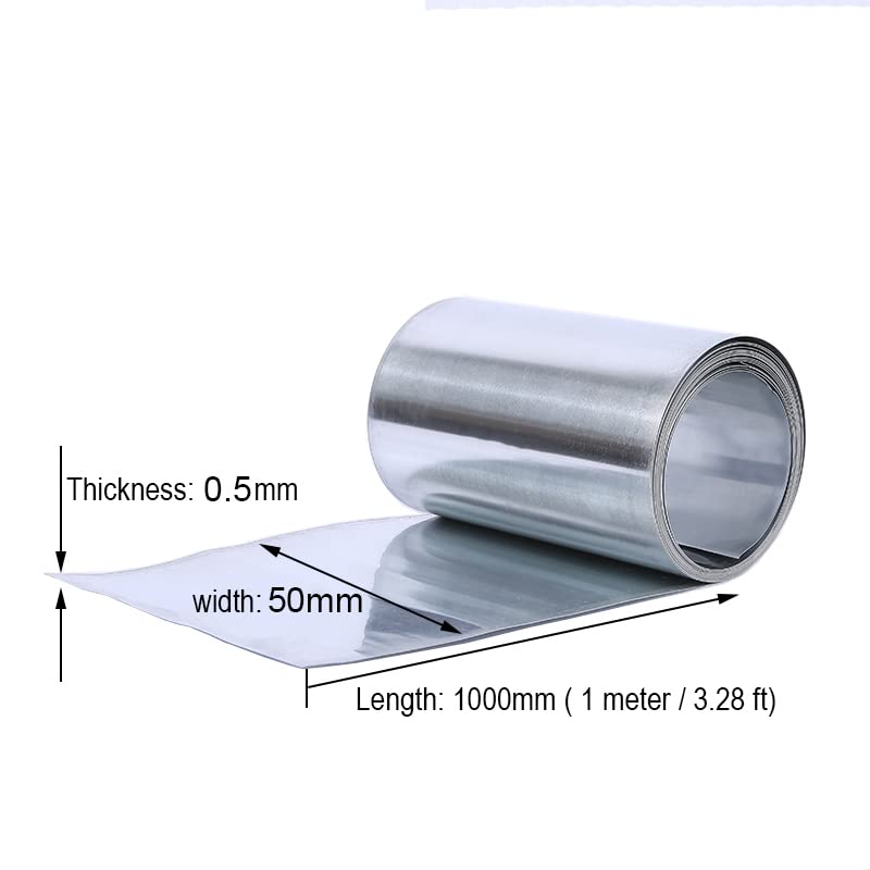 Image of 99.99% High Purity Zinc Sheet Zinc Metal Strip for School Scientific Project Lab Experiment Research 0.5x50x1000mm