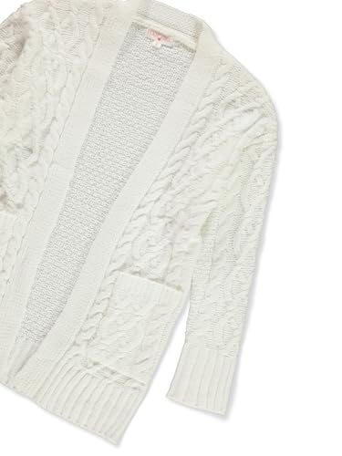 Girls' Open Cardigan - White, 7-83