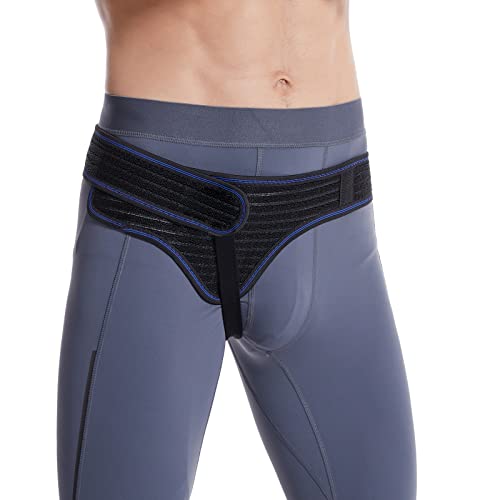 HEERTEEAJ Herniengürtel für Männer und Frauen Linke und rechte Leistenschmerzbinde mit abnehmbaren Kompressionspolstern, bequeme verstellbare Riemen zum Schutz vor Hernien Cover